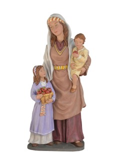 Pastora niños en brazos. Fabricado en pasta cerámica Italiana.