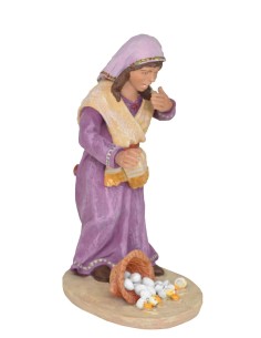 Niña con cesto de huevos rota
