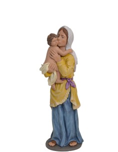 Pastora besando al niño. Fabricado en pasta cerámica Italiana