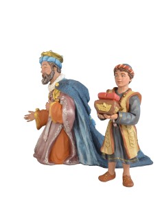 Grupo Reyes Adorando con pajes. FABRICADO EN PASTA CERÁMICA ITALIANA
