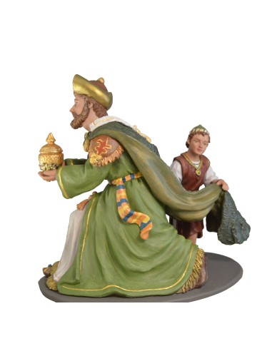 Grupo Reyes Adorando con pajes. FABRICADO EN PASTA CERÁMICA ITALIANA