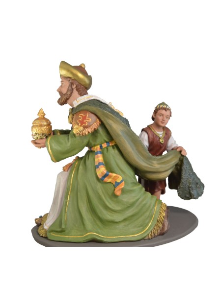 Grupo Reyes Adorando con pajes. FABRICADO EN PASTA CERÁMICA ITALIANA Grupo Reyes Adorando con pajes. FABRICADO EN PASTA CERÁMICA ITALIANA