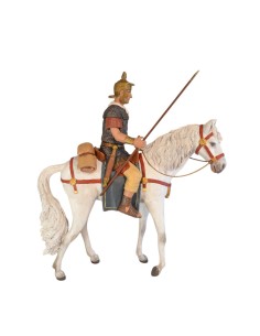 19130 Legionario a caballo con lanza. Fabricado en pasta cerámica Italiana. 2