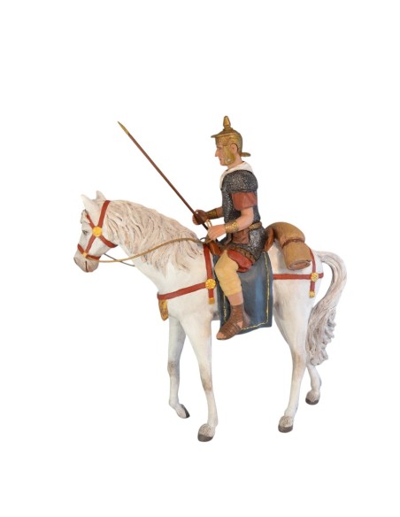 19130 Legionario a caballo con lanza. Fabricado en pasta cerámica Italiana.