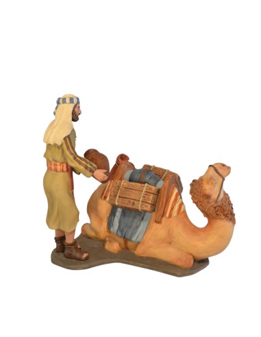 14033 Grupo camellero y camello tumbado C/carga. Fabricado en pasta cerámica Italiana.