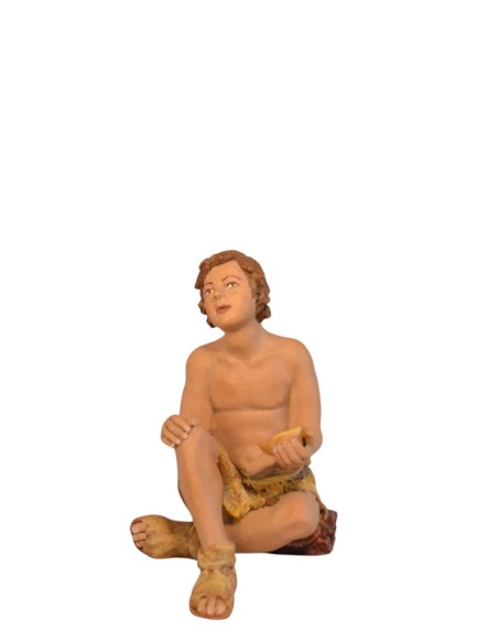 19077 Niño mendigo sentado - Fabricado en pasta cerámica Italiana.