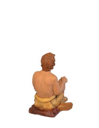 19077 Niño mendigo sentado - Fabricado en pasta cerámica Italiana.