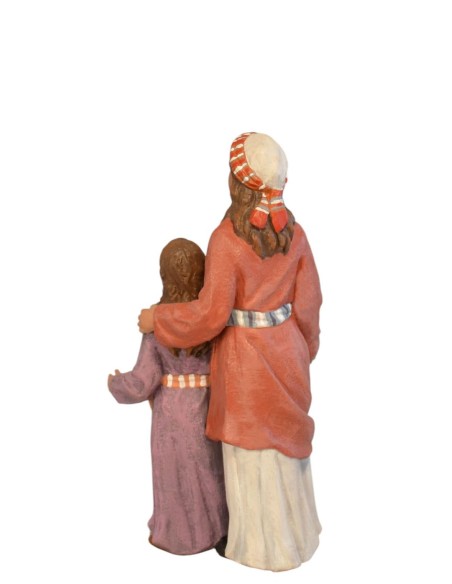 12026 Pastora joven con niña. Fabricado en pasta cerámica Italiana.