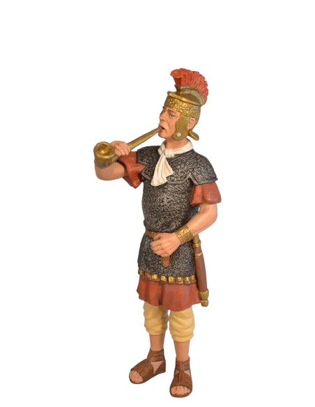 19131 Legionario romano pie con trompeta. Fabricado en pasta cerámica Italiana.