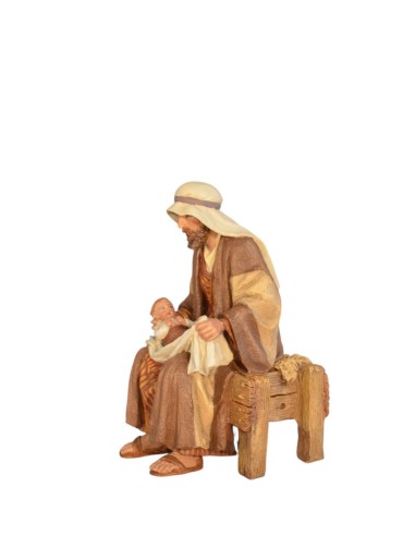 16010 Nacimiento 2 PIEZAS ( San José con niño )  - Fabricado en pasta cerámica Italiana.