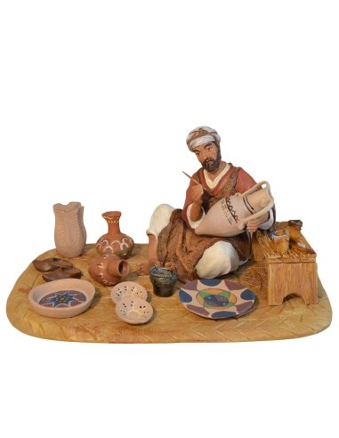 19029 Pintor de cerámica con complementos. Fabricado en pasta cerámica Italiana.