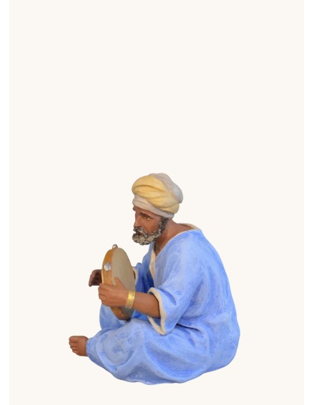 14113 Pastor pandereta. Fabricado en pasta cerámica Italiana.