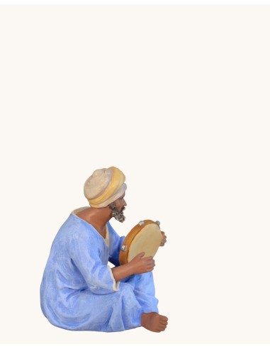 14113 Pastor pandereta. Fabricado en pasta cerámica Italiana.