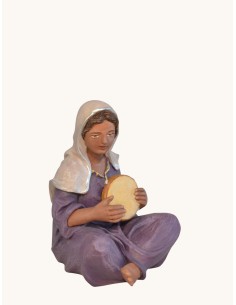 14114 Pastora con pandereta. Fabricado en pasta cerámica Italiana. 2