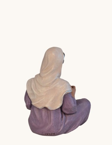 14114 Pastora con pandereta. Fabricado en pasta cerámica Italiana.