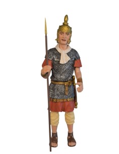 19132 Legionario romano con lanza y escudo. Fabricado en pasta cerámica Italiana. 2