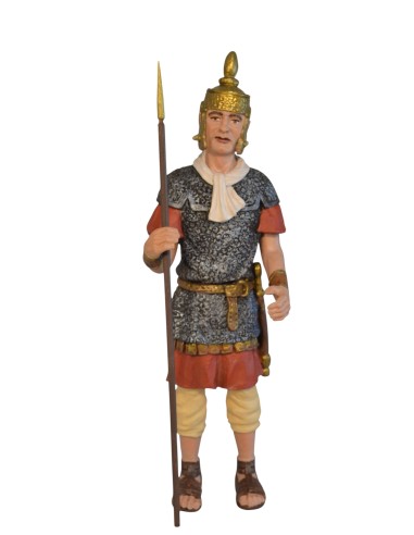 19132 Legionario romano con lanza y escudo. Fabricado en pasta cerámica Italiana.