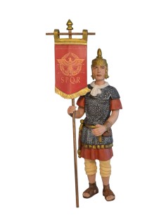 19133 Legionario con estandarte. Fabricado en pasta cerámica Italiana.