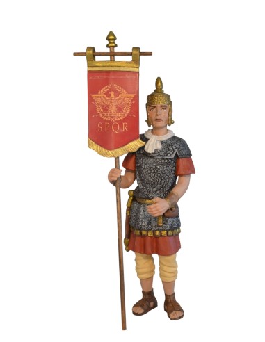 19133 Legionario con estandarte. Fabricado en pasta cerámica Italiana.