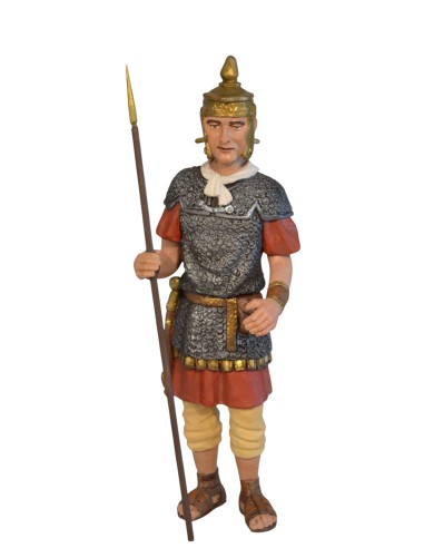 19134 Legionario romano con lanza y escudo. Fabricado en pasta cerámica Italiana.