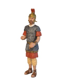 19138 Legionario Centurión cogiendo riendas. Fabricado en pasta cerámica Italiana.