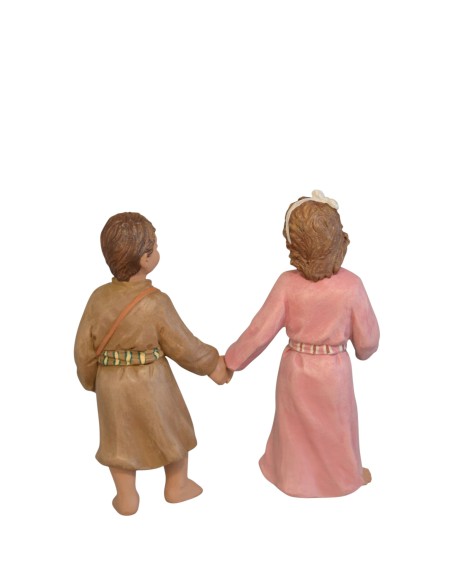 19117 Niños cogidos de la mano. Fabricado en pasta cerámica Italiana.