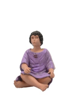 14042 Niño sentado pies cruzados - Fabricado en pasta cerámica Italiana.