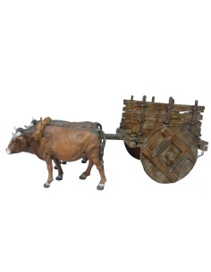 Grupo Bueyes con carro para figuras 16 cm.