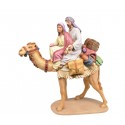 Pastor y pastora a camello con carga - Fabricado en pasta cerámica Italiana.