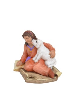 Niña sentada con perrito
