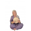 Mujer con pandereta - Fabricado en pasta cerámica Italiana.