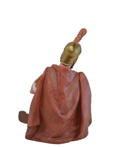 Soldado Romano sentado con dados - Fabricado en pasta Cerámica Italiana