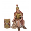 Soldado Romano sentado con Dinares + escudo - Fabricado en pasta cerámica Italiana