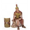 Soldado Romano sentado con Dinares + escudo - Fabricada en pasta cerámica Italiana