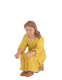 Niña sentada en taburete - Fabricado en pasta cerámica Italiana