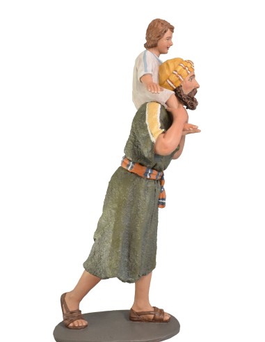 PASTOR NIÑA EN HOMBROS. FABRICADO EN PASTA CERÁMICA ITALIANA