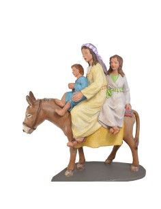 Burro con mujer y niños